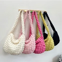 2023 Quilted Padded Crossbody Bag for Women Pleated Bubbles Cloud Shoulder Bags Large Capacity Tote Bag Designer Ruched Handbags