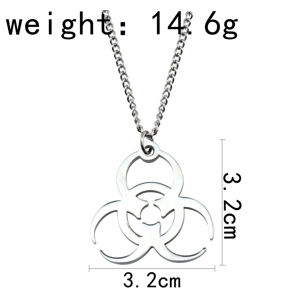 Biochemische Krise Symbol Edelstahl Halskette Anhänger Silber Farbe Halskette für Frauen Männer Punk Schmuck Geschenk – Detail 1