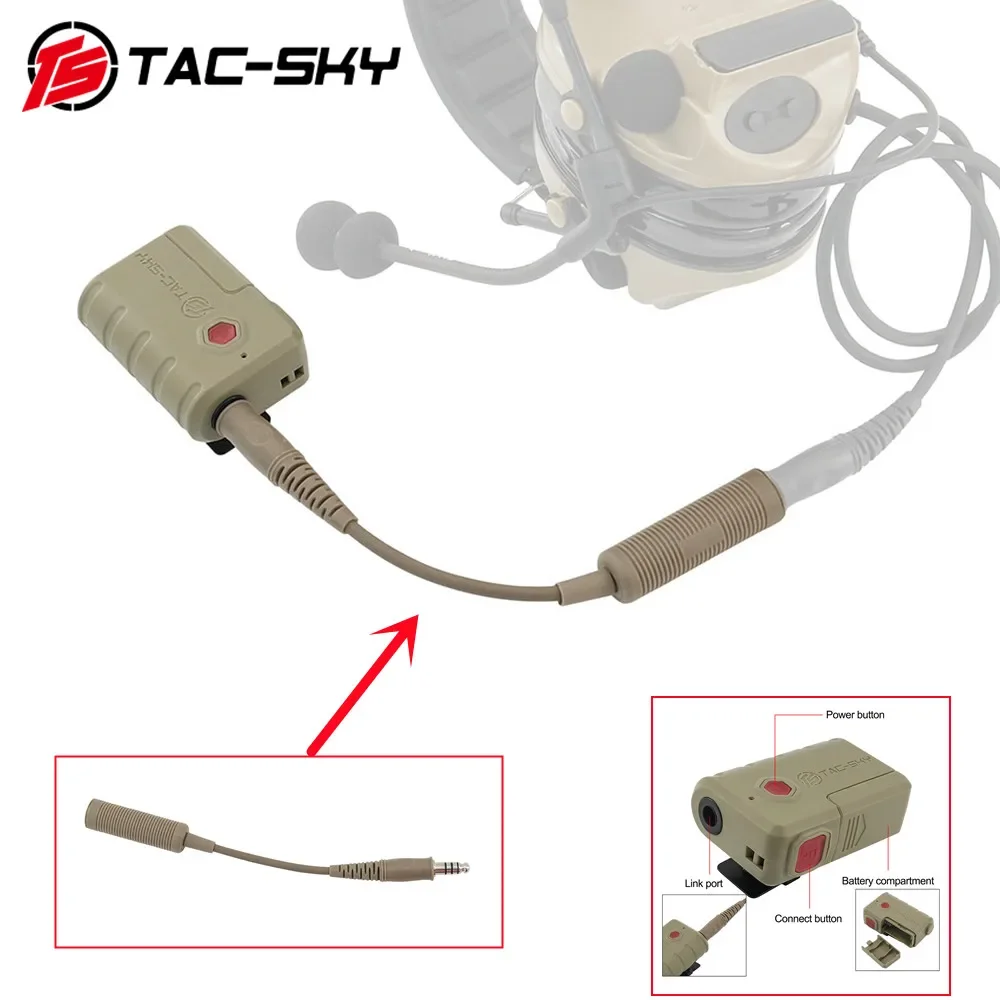 

TAC-SKY Tactical Bluetooth Adapter Tactical Headset Accessorie for MSA Sordin/FCS AMP/TCI/PELTO COMTAC Airsoft Shooting Headset