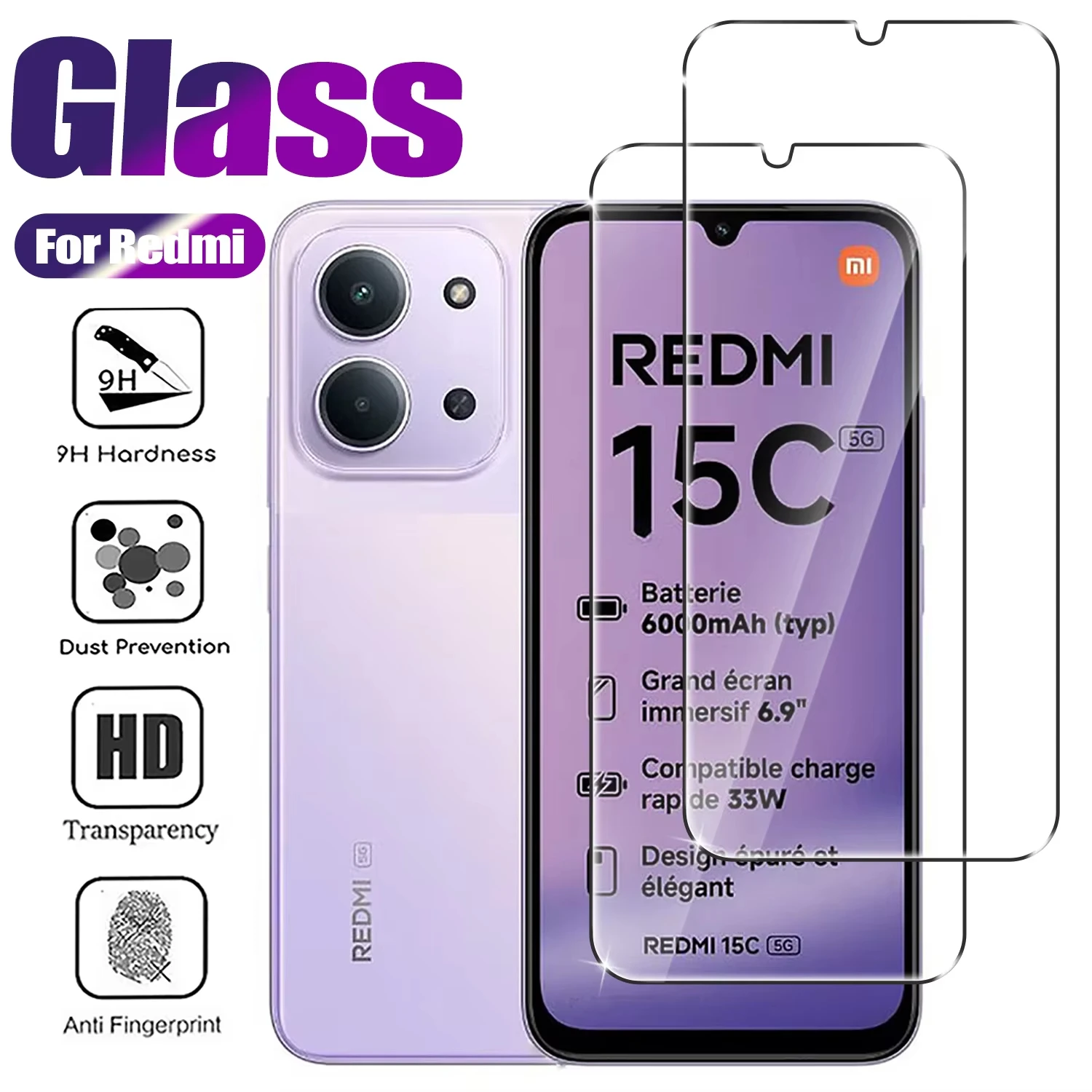 8K HD Clear Tempered Glass Screen Protector - Premium Protective Case Glass