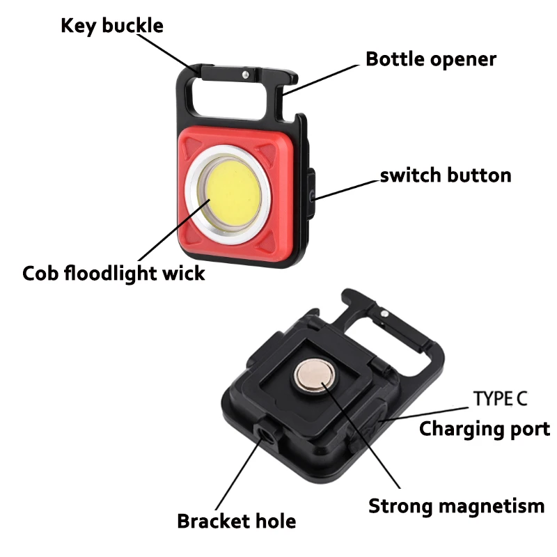 Lampe Torche LED COB – Rechargeable USB – 5 Modes – Magnétique – Baladeuse