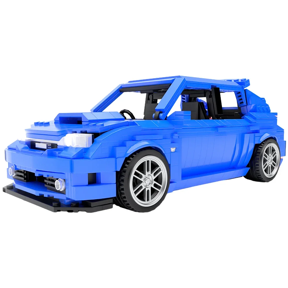 

Gobricks MOC WRX STI Hatchbacks Road Racing Model Building Blocks Blue Imprezaeds Supercar Diy Bricks Toy For Kids Birthday Gift