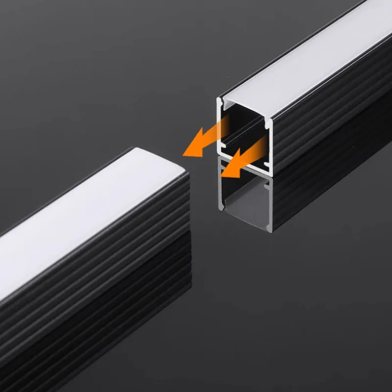10M 100X35MM Wide Dimension Excessed LED Linear Light Aluminum Profile Black