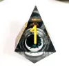DND Dice Set - Sharp Edge Resin Dice with Spinning Dragon Eye Core, 7 Piece Polyhedral D&D Dice for RPG Games (Crystal Clear) 4