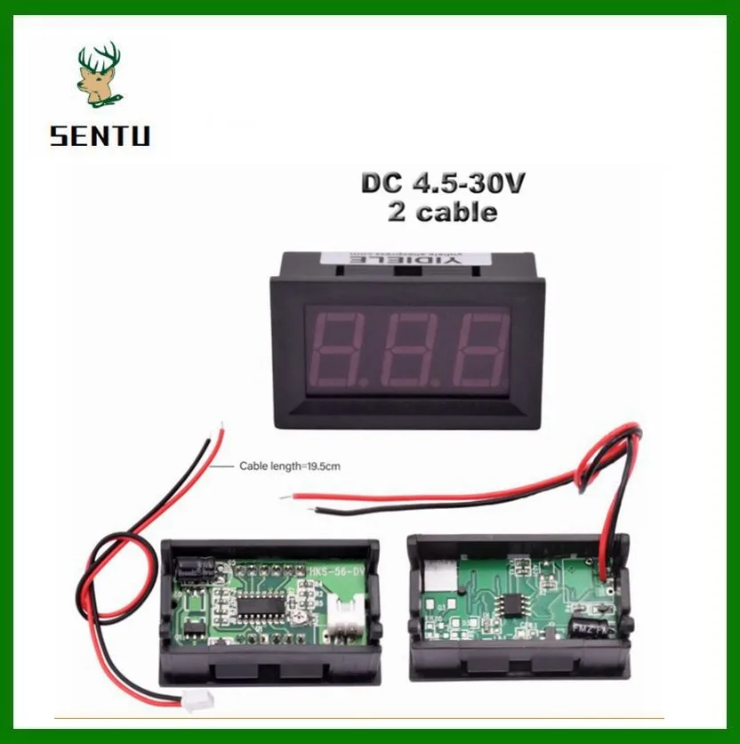 Digital Voltmeter 0-100V 0.56 Inch 3 Wires DC LED Voltage Ammeter Panel Tester Meter For Motorcycle Car