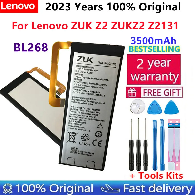

Lenovo BL268 Battery For Lenovo ZUK Z2 Z2131 3500mAh Mobile Phone Replacement High Quality Original Battery + Free Tools