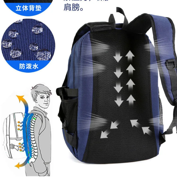 New Backpack Men's Personality Schoolbag Korean Fashion Decompression Backpack Children's Casual Simple Backpack