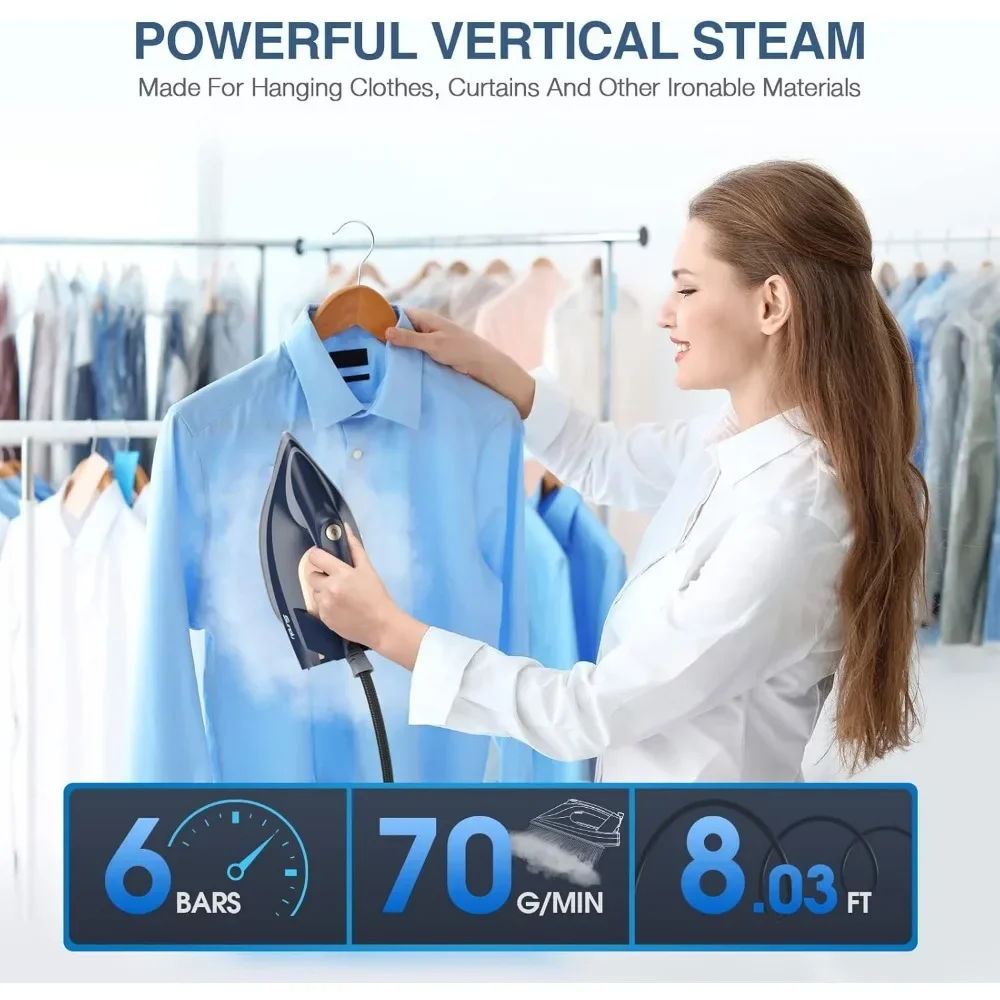 Pro Steam Station with Ceramic Soleplate, 1800W Steam Station Iron for Clothes with 1.5L Removable Water Tank 6
