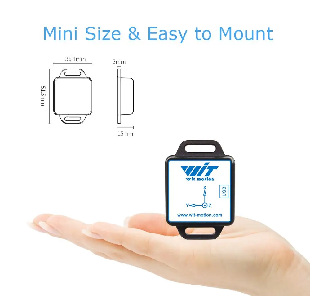 WitMotion WT901BLECL BLE 5.0 Low-consumption 3 Axis Accelerometer+Gyroscope+Magnetometer MPU9250 IOS/Android 50meters range 9 axis sensor