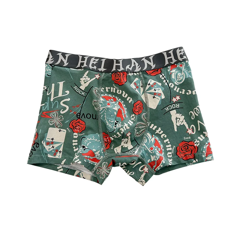 Men's underwear made of pure cotton, comfortable and breathable flat angle pants, and youth shorts 3PCS