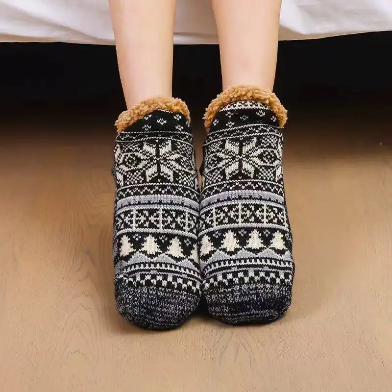 2025 Unisex Fall and Winter Floor Socks Warm Women Men Thicken Snow Socks Sleep Carpet Socks Slippers Socks Non-slip Yoga Socks