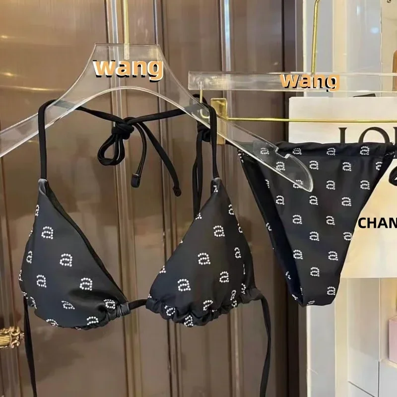 

2024 Luxury Brand Designer Printed Swimsuit Wang Women's Bikini Beach Style Sexy Briefs Thong Swimsuit Biquini Bandage Swimsuit