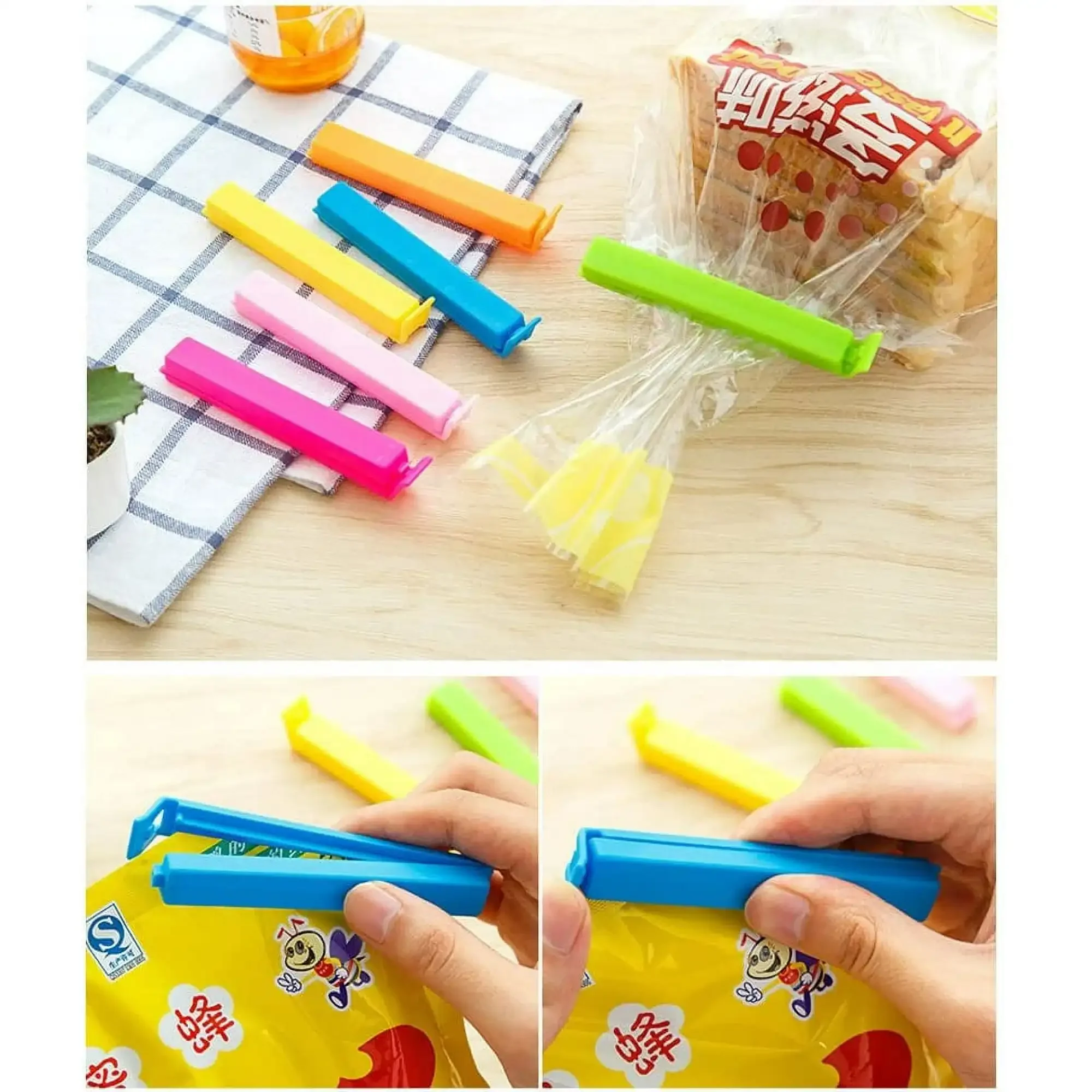 Kitchen Bag Clips 20PCS Random Color Versatile Kitchen Bag Clips Food Snack Organizer Tea Bag Seal Clip Kitchen Tools Durable and Reusable Tools