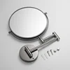 Telescopic Folding Makeup Mirror Wall Hanging Free Punching Bathroom Accessories Black Metal Magnifying Beauty Round 5