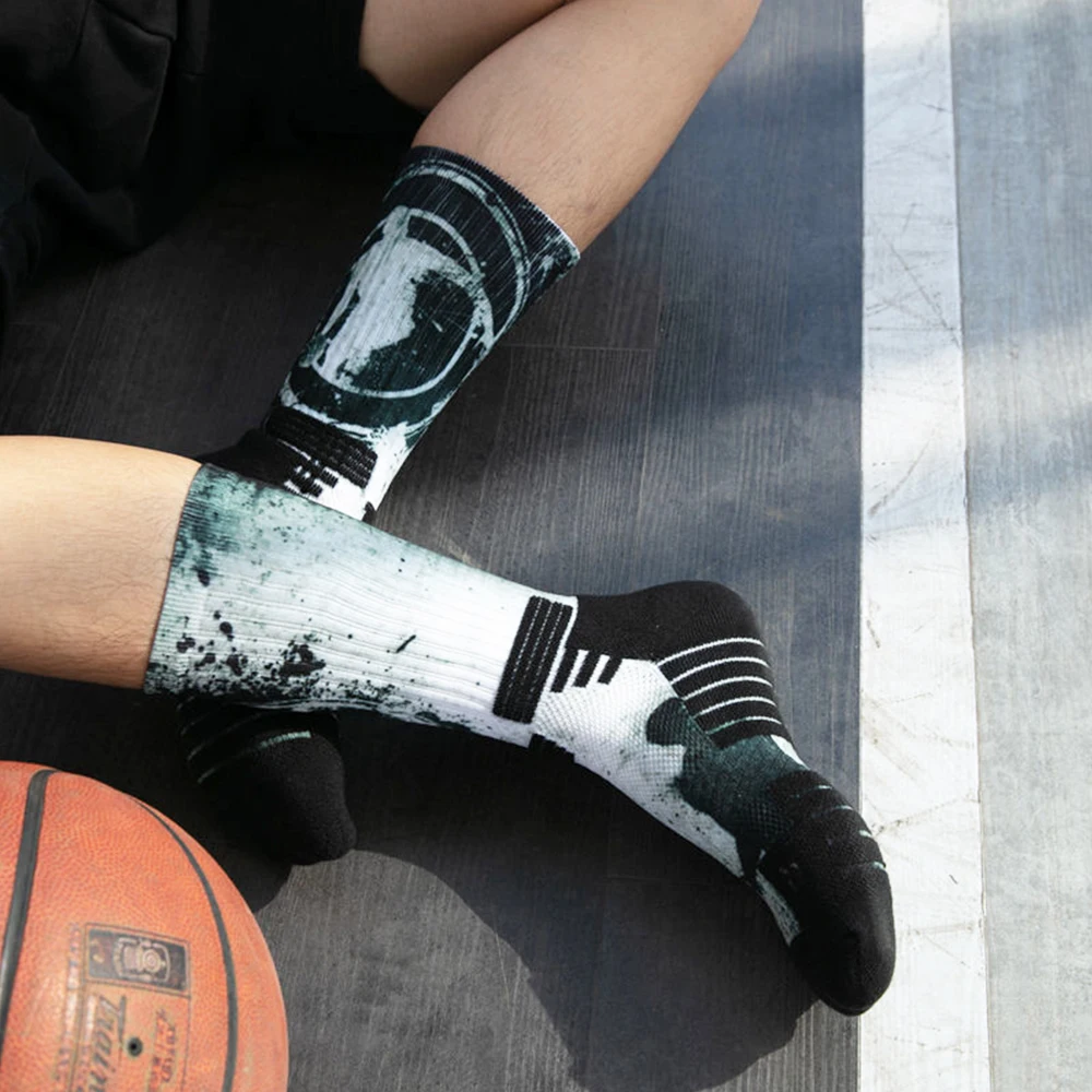 Fashion Men Socks 3Pairs Colorful Psychedelic Graffiti Tie dyeing Funny Skateboard Basketball Sports Harajuku Hip-Hop Tube Socks