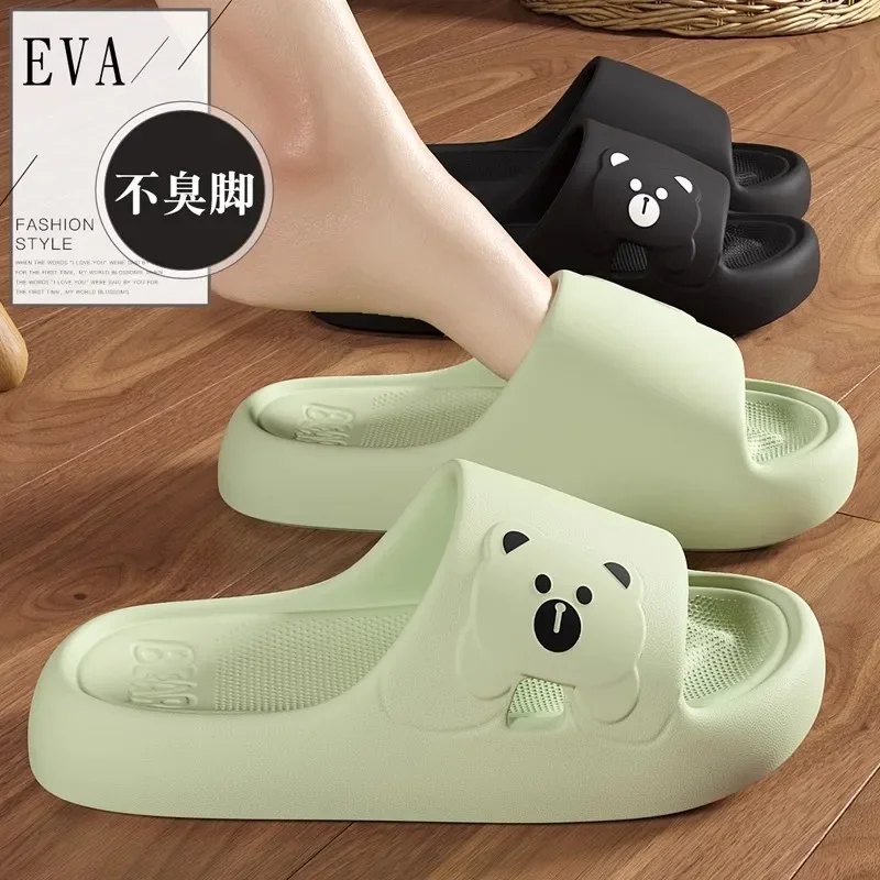 Fashion Women's Men's Sandals Anti-Slip Wear-Resistant EVA Thick Sole Comfortable Home Slippers Bathroom Flip-Flops Cute Shoes 3