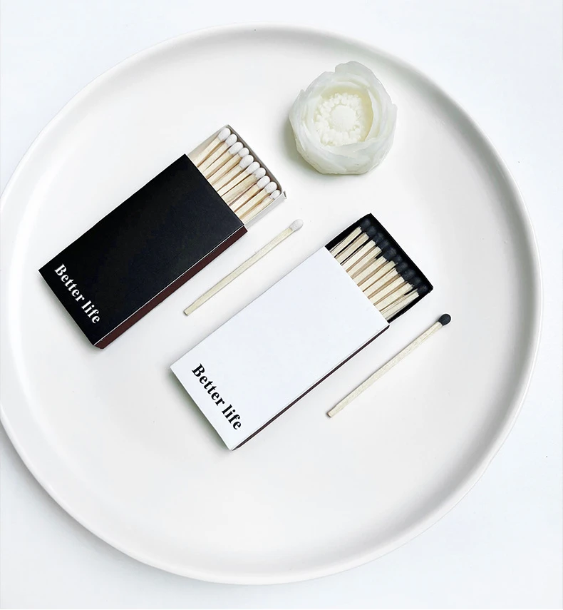 Description Picture 2 of item10pcs/pack Classic Black and White Box Matches for Smoking Cigarette Accessories Long Match Moxibustion Cigar 55mm 15 Sticks