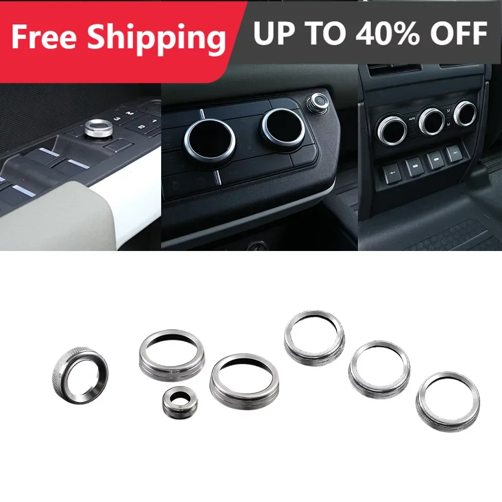 

Automotive Rotary Air Conditioning Knob Volume Knob Lift Window Knob Aluminum Trim Ring For Land Rover Defender 110 2020-2024