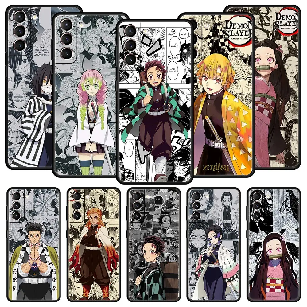 

Demon Slayer Kimetsu no Yaiba Anime Phone Case For Samsung Galaxy S23 S22 Ultra S20 S21 FE 5G S10 S9 Plus S10E S8 S7 Edge Cover