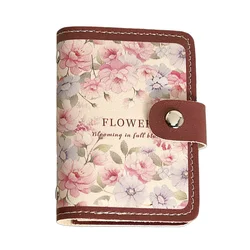Vintage Floral Leather Wallet with RFID Blocking and 20 Card Slots (Brown)