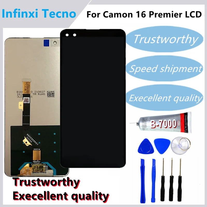 

100% протестированный ЖК-экран для Tecno X687 zero 8 CE9 zero 8i camon 16 preimer, стеклянная панель, дигитайзер в сборе, замена