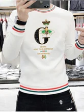  European Male Hoodie Sequin Embroidery Long Sleeve Trend Top Heavy Craft Casual Fall Winter Fashion Pullover Men Clothing 4XL 