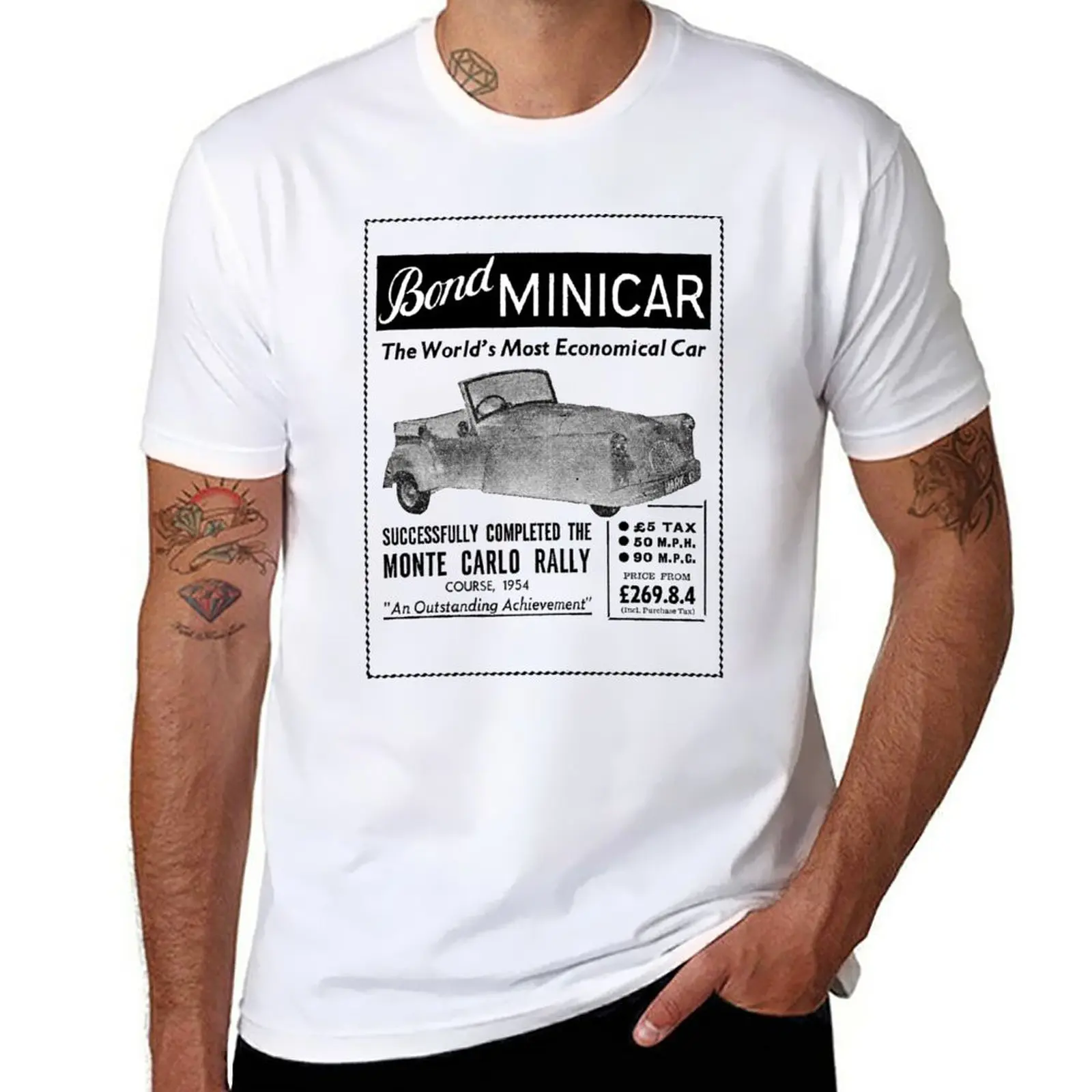 New Bond Minicar-Advertt T-Shirt Anime Vintage Clothes Designer T Shirt Uomo