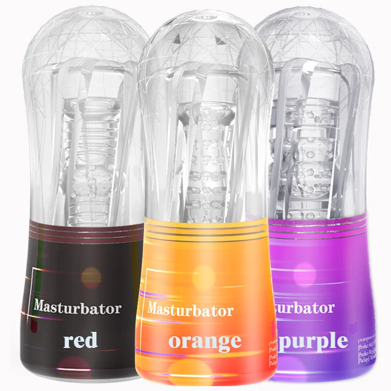 Male Masturbator Cup Soft Silicone Pussy Transparent Vagina Adult Goods Endurance Exercise Vacuum Pocket Cup for Adults Sex Toys 1