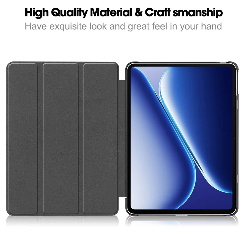 Premium Trifold PU Leather Stand Magnetic Tablet Cover, 12.1 Inch