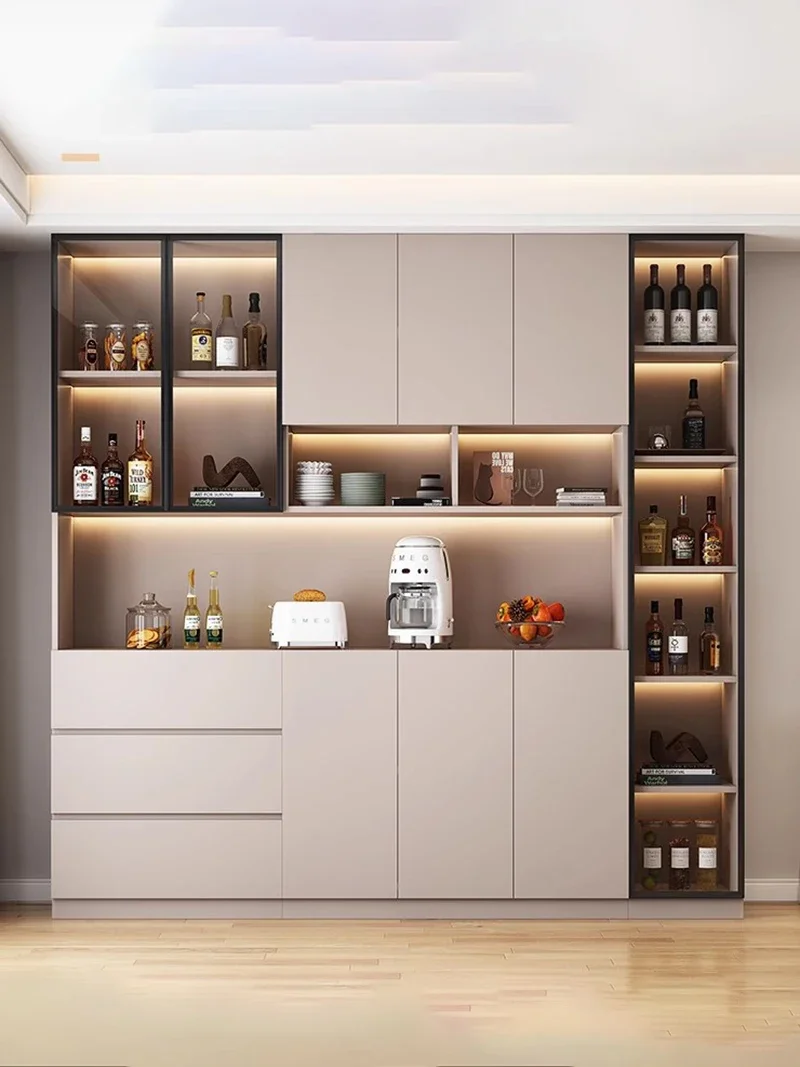 Modern Simple Wine Cabinet Living Room Exhibition Sideboard Wine Cabinet Model Display Case Bookcase Vitrinas Bar Furniture LVWC