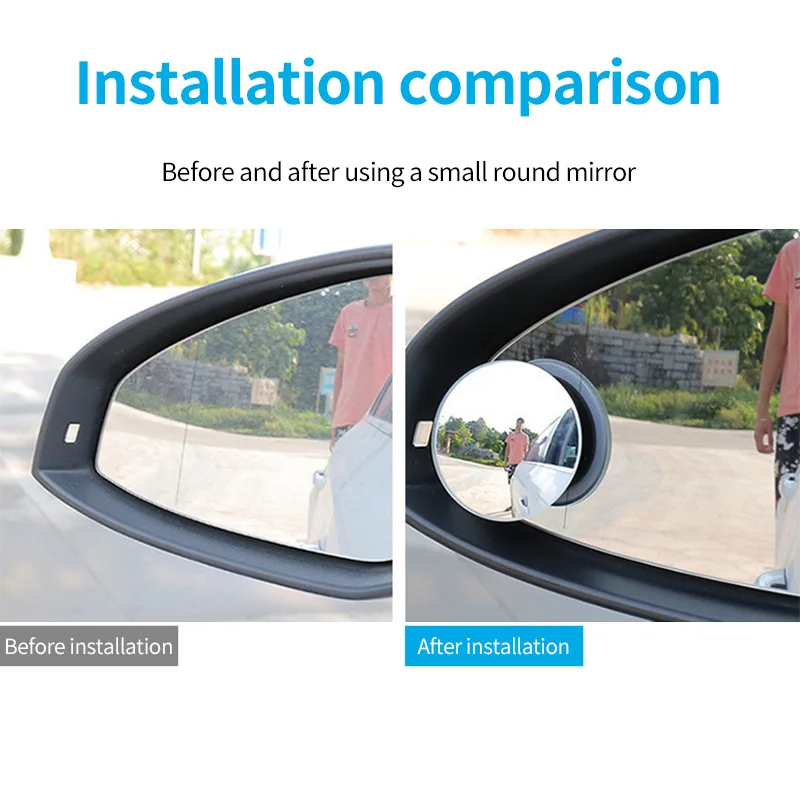 HD Frameless Adjustable-Degree Small round Mirror Blind Spot Mirror Reversing Wide-Angle Car Rear View blind spot mirror wide angle mirror