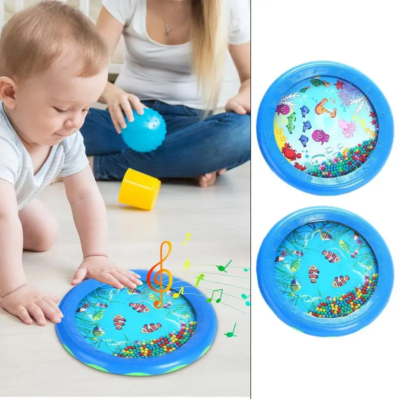 Bead Ocean Drum Musical Educational Drum Instruments Tool Gentle Sea Sound Music Gift Animal Graphic Sea Drum Instrument