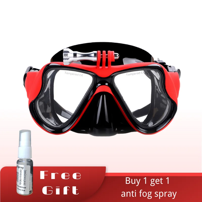 Scuba Diving Mask With Gopro Mount Tempered Glasses For Gopro Hero Hd 4,3+,3,2,1, Sj4000 Sj5000