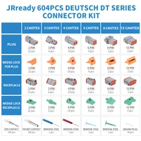 JRready ST6315 604PCS DT Deutsch Connector Kit,2 3 4 6 8 12 Pin Gray Environmentally Sealed Automotive Electrical Connectors 2