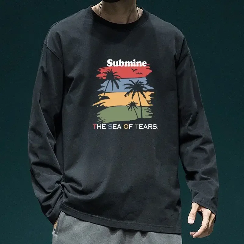 thumbnail image 1 of Camiseta holgada para hombre, nueva camiseta para hombre, sudaderas de cuello redondo, estética, diseño social, poliéster, elasticidad, lujo, 2024, informal, 1 of 4