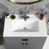 USA 30 Inch Bathroom Vanity Sink Tops - White Drop In Bathroom Sink Ceramic Topmount Rectangular Vanity Top with Overflow 3