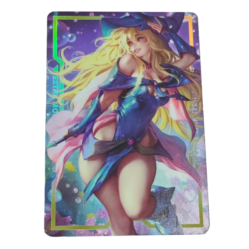 

Japan Anime Game Yu Gi Oh Dark Magician Girl Labrynth of the Silver Castle Kawaii Girl Collectibles DIY Flash Cards Gift Toys