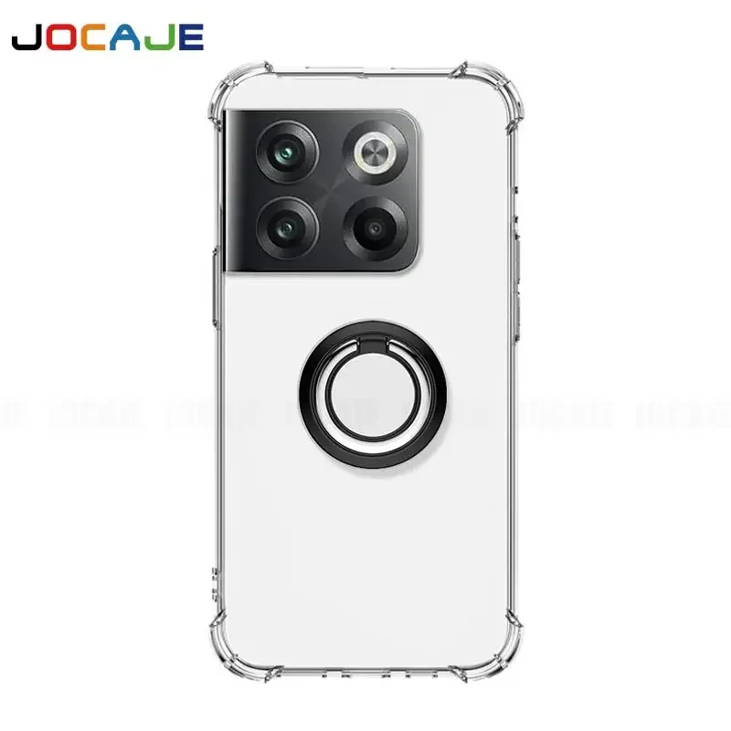Clear Soft Silicone Phone Case with Ring Holder and Airbag Shockproof Protection