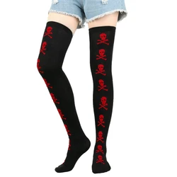 Spooky Halloween Blood Bat & Spider Web Festival Socks - One Size (Black Red Skull)