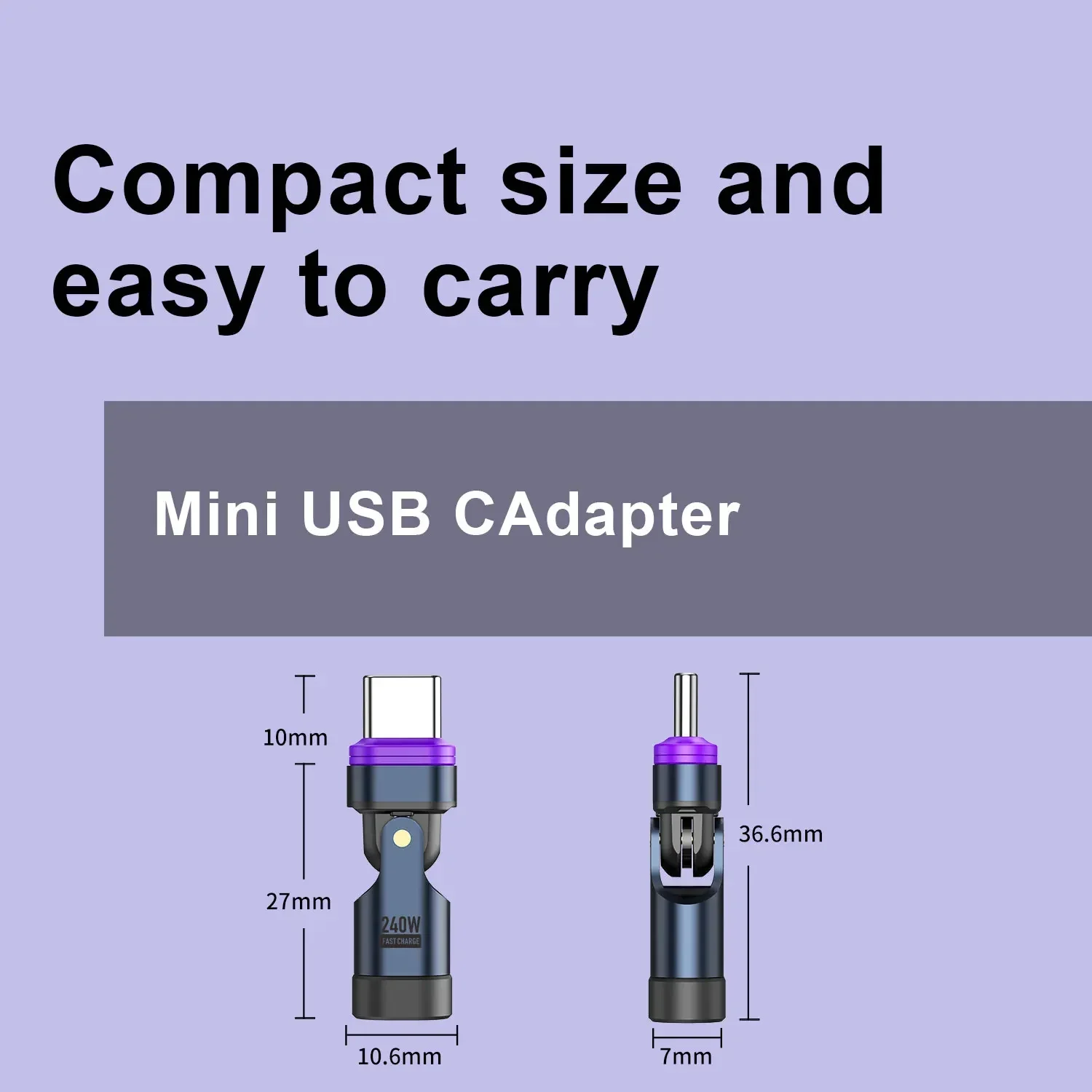 3 IN 1 240W USB-C to Type-C Adapter 180&deg; Rotation Magnetic Fast Charging Type C Female Converter For Macbook Pro iPhone 16 15 usb hub wifi adapter usb to hdmi adapter bluetooth usb adapter usb isolator