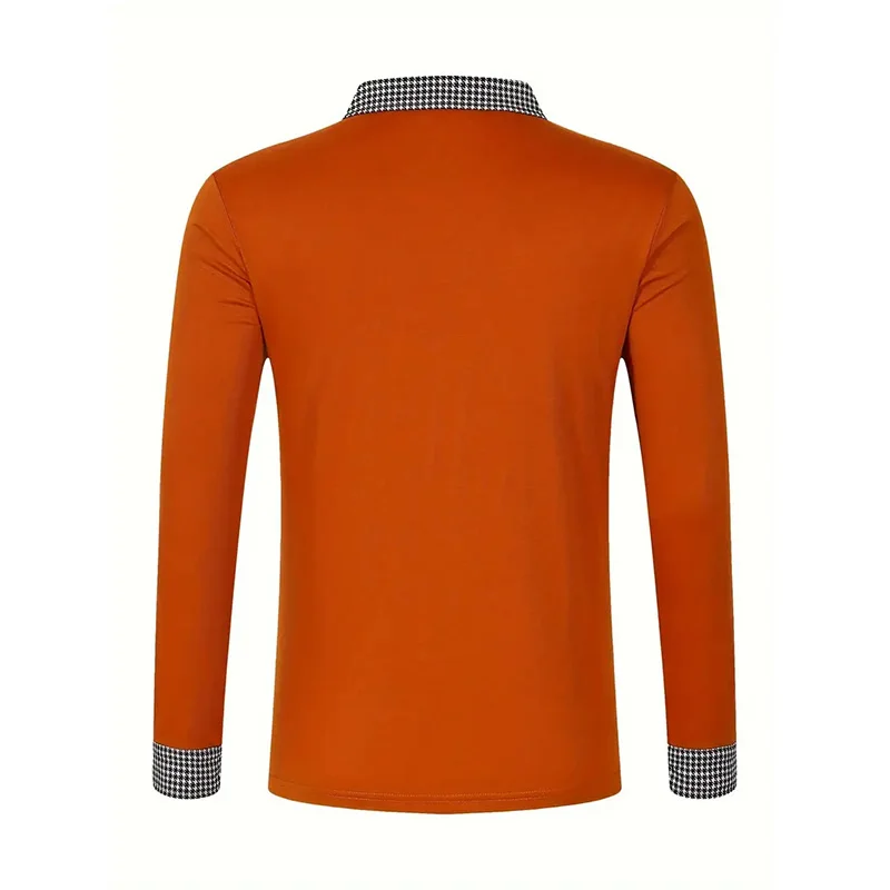 Spring and Autumn Men's Long Sleeve Polo Shirt Classic Business Office T-shirt Male Street Casual Fashion Solid Color Top