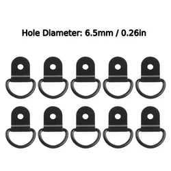 10-Pack Stainless Steel D-Ring Tie Down Anchors for Cargo and Vehicle Security (6.5mm 10pcs)
