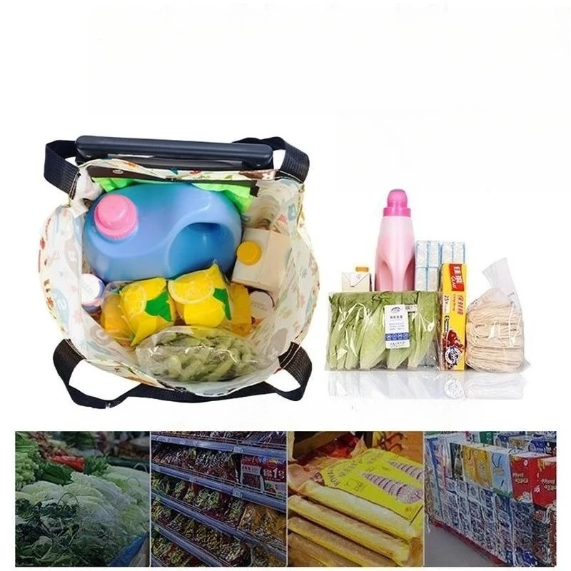 Portable Foldable Shopping Cart with Wheels Lightweight Grocery Trolley for Home Use Backpack Style Hand Pull Cart