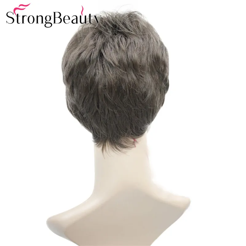 StrongBeauty Short Straight Wigs Synthetic Women/Men Wig Heat Resistant Hair