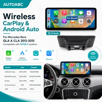 Pantalla Táctil Multimedia Inalámbrica CarPlay de 12.3 Pulgadas 2400*900 Ultra Delgada para Mercedes Benz GLA CLA GLC W205 W176 C117 NTG5.0 1