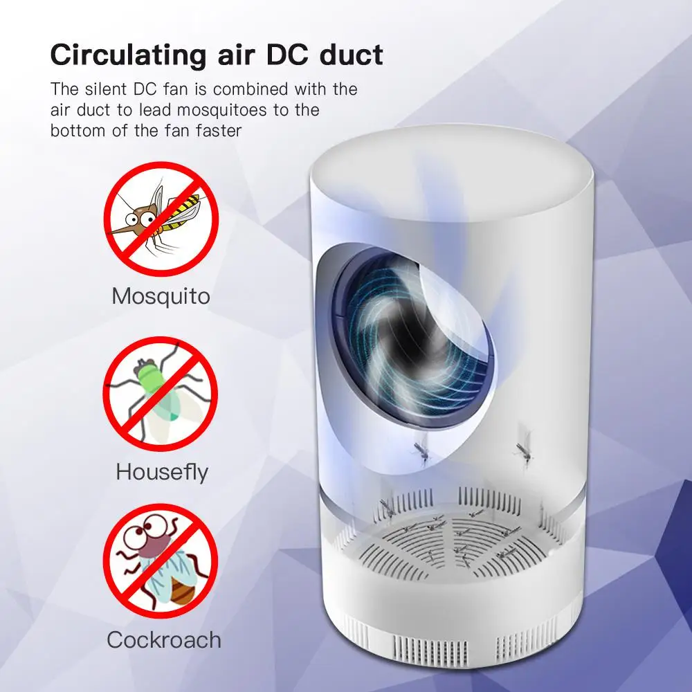 Mosquito Killer Lamp Led Uv Night Light Usb Insetto Killer Nessun Rumore Bug Zapper Mosquito Trap Lanterna Lampada Repellente Estiva