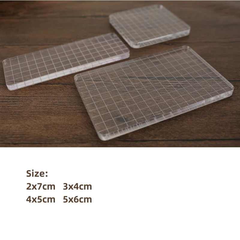 Acrylic Stamp Block Clear High Transparency for Transparent Seal Stamp DIY Scrapbooking Photo Album Decorative