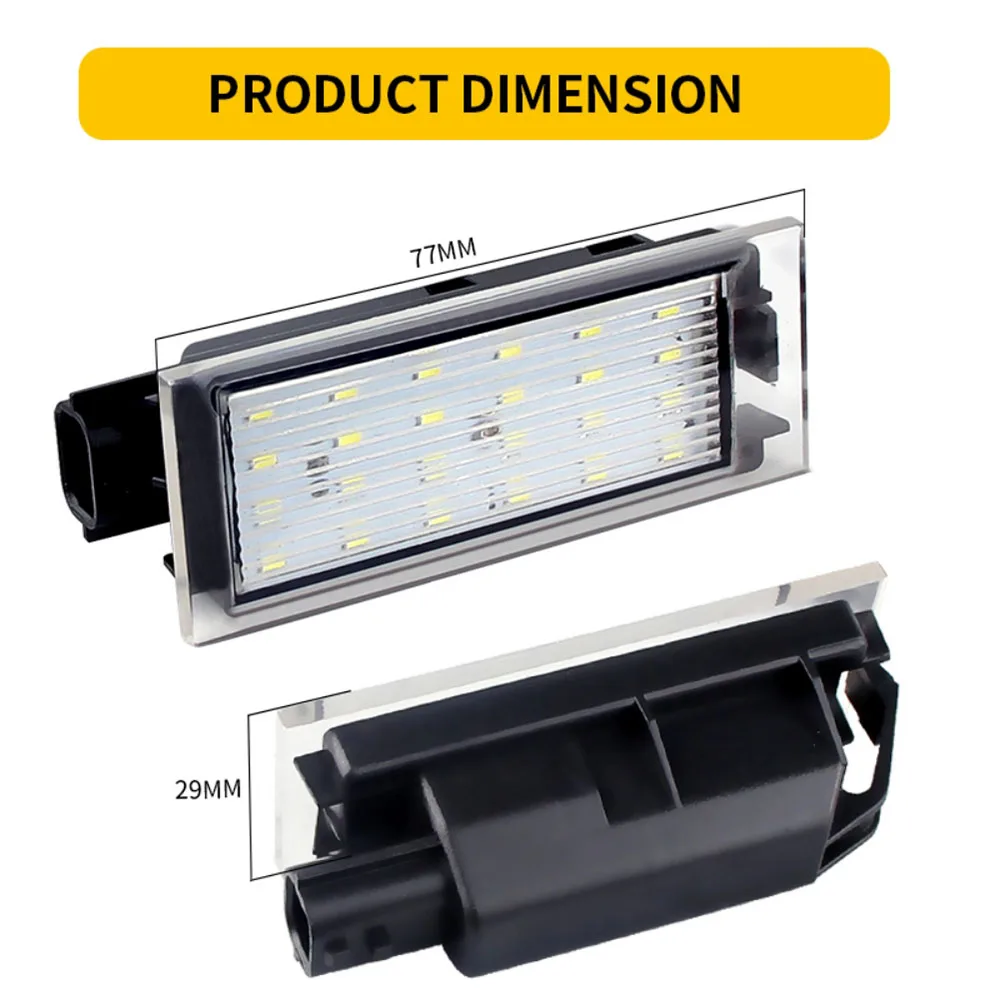 2 Stücke Canbus Auto LED Nummernschildbeleuchtung Kein Fehler für Renault Megane 3 Clio Laguna 2 Megane 3 Twingo Master Vel Satis – Detail 2