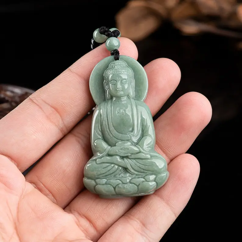 

Future Buddha Statue,Jade Buddha Necklace for Unisex,Christmas Gift