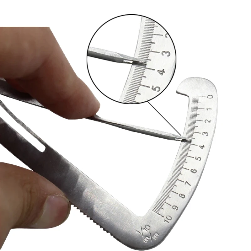 

Ruler Tool Gauge Caliper for Metal Wax Stainless Steel Dentist Metal Wax Thickness Measurement Ruler Tool Dentist Tools